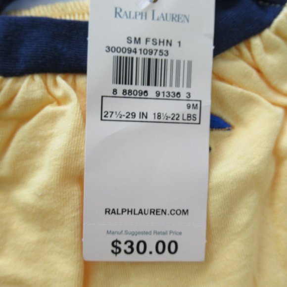 Ralph Lauren Infant Girls Sleeveless Thea RLPC Crested 1pc Bodysuit 9m $30 - Picture 4 of 5